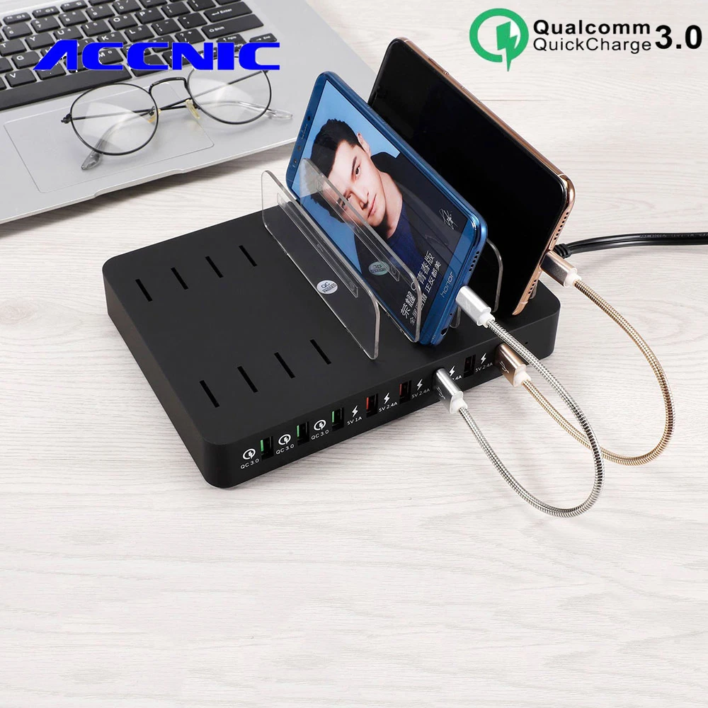 Зарядная станция с 8 USB-портами 110 Вт для IPhone 7 XS Ipad QC3.0 | Мобильные телефоны и
