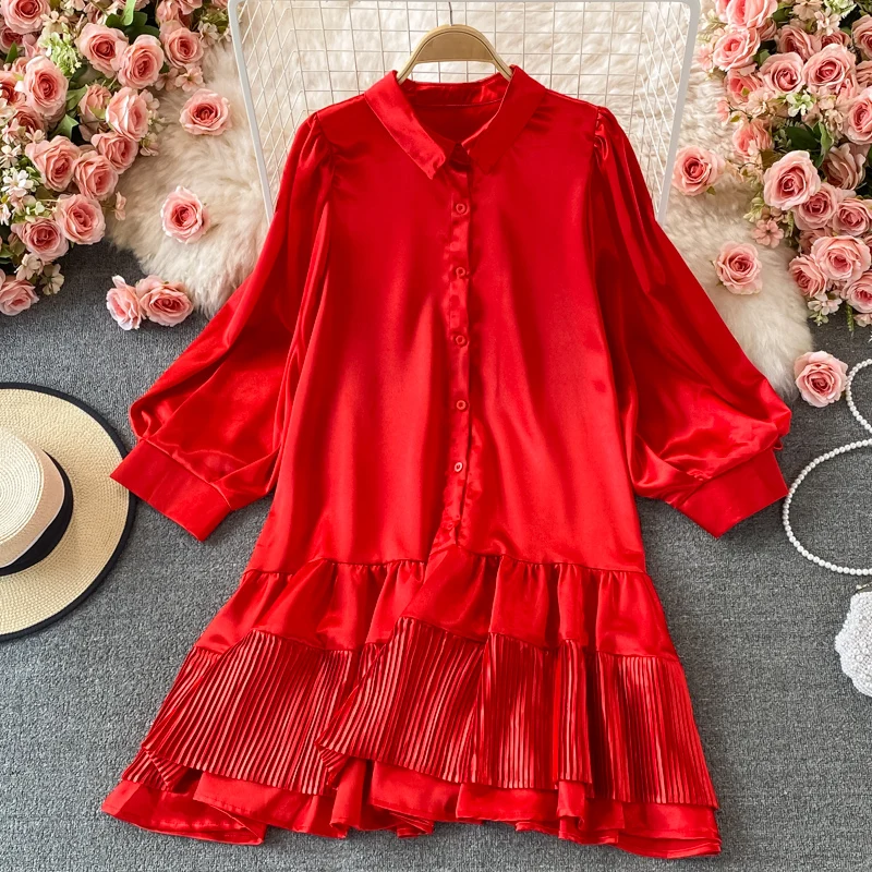 UuLuTonica Autumn Spring Single Breasted Buttons Loose Vivid Colors Turn Down Collar Women Female Dress
UuLuTonica Autumn Spring Single Breasted Buttons Loose Vivid Colors Turn Down Collar Women Female Dress