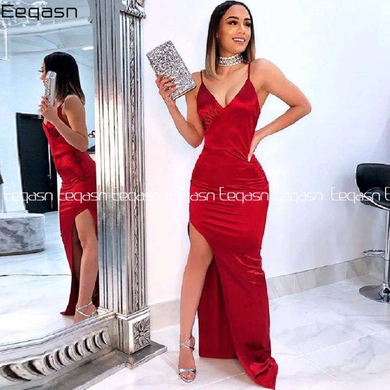 Red Mermaid Prom Dress Sexy Spaghetti Straps V-Neck Formal Dresses 2020 Back Open Long Graduation Evening Gowns
Red Mermaid Prom Dress Sexy Spaghetti Straps V-Neck Formal Dresses 2020 Back Open Long Graduation Evening Gowns