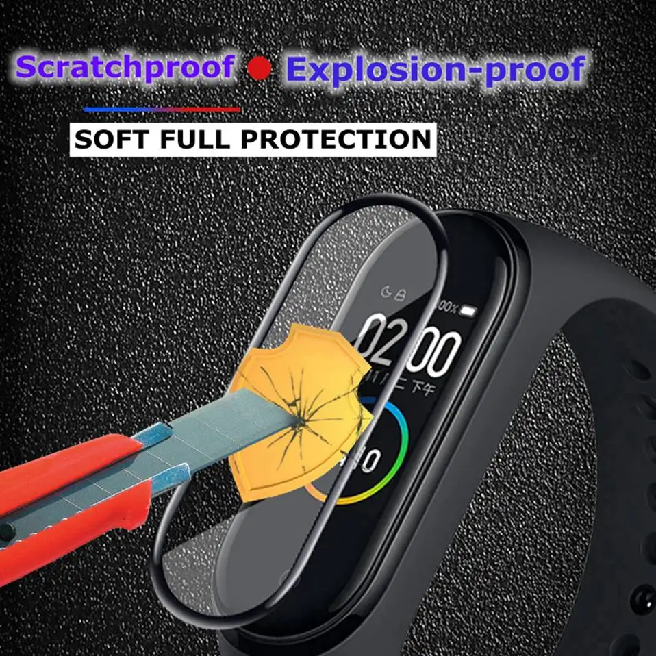 3D чехол для смарт-часов Xiaomi mi band 6 5 4 мягкая полноразмерная защитная пленка из