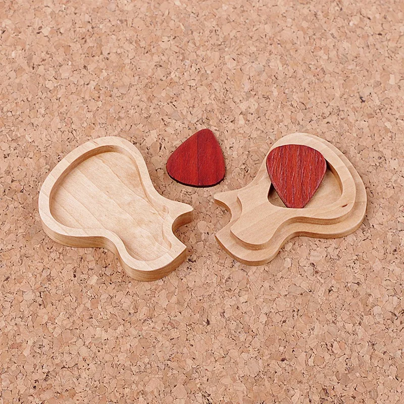 Wooden Guitar Pick Box Container with 2 Pcs Standard Guitar Picks Set Guitar Accessories for Guitar Bass 
Wooden Guitar Pick Box Container with 2 Pcs Standard Guitar Picks Set Guitar Accessories for Guitar Bass