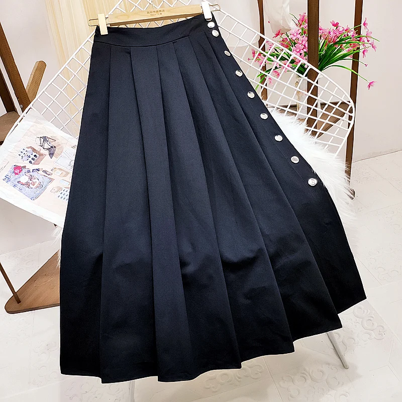 Korobov 2021 New Solid Button Skirts Japanese Streetwear High Waist Hip A-Line Skirt Korean Chic Sweet Pleated Faldas Mujer
Korobov 2021 New Solid Button Skirts Japanese Streetwear High Waist Hip A-Line Skirt Korean Chic Sweet Pleated Faldas Mujer