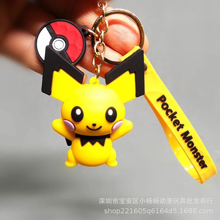Pokemon Go брелок Пикачу Палочки цепочка для ключей кольцо фигурка героя комиксов