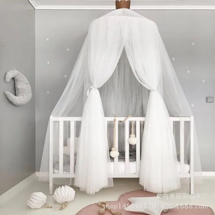 

Ins explosions children's room dome crib mosquito net tide summer palace wind bed curtain installation-free baby mosquito cover
