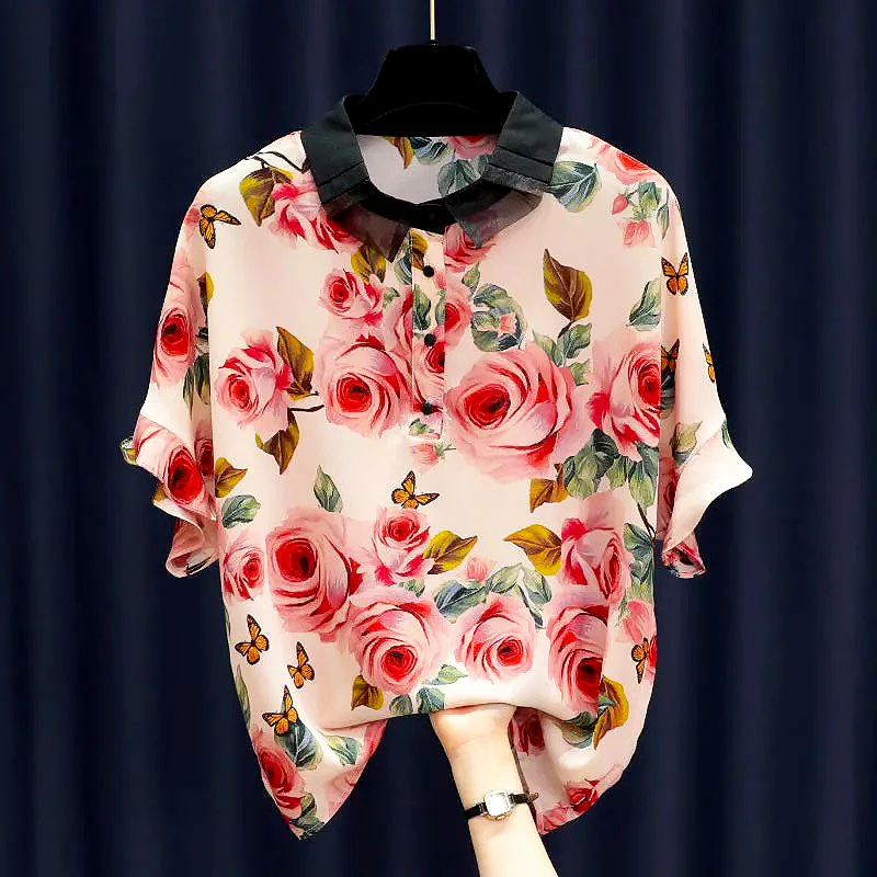 Shor Sleeve Women Blouses Plus Size Turn-down Collar Blouse Women's Shirt Casual Tops Elegant Work Wear Chiffon Shirts LS060
Shor Sleeve Women Blouses Plus Size Turn-down Collar Blouse Women's Shirt Casual Tops Elegant Work Wear Chiffon Shirts LS060