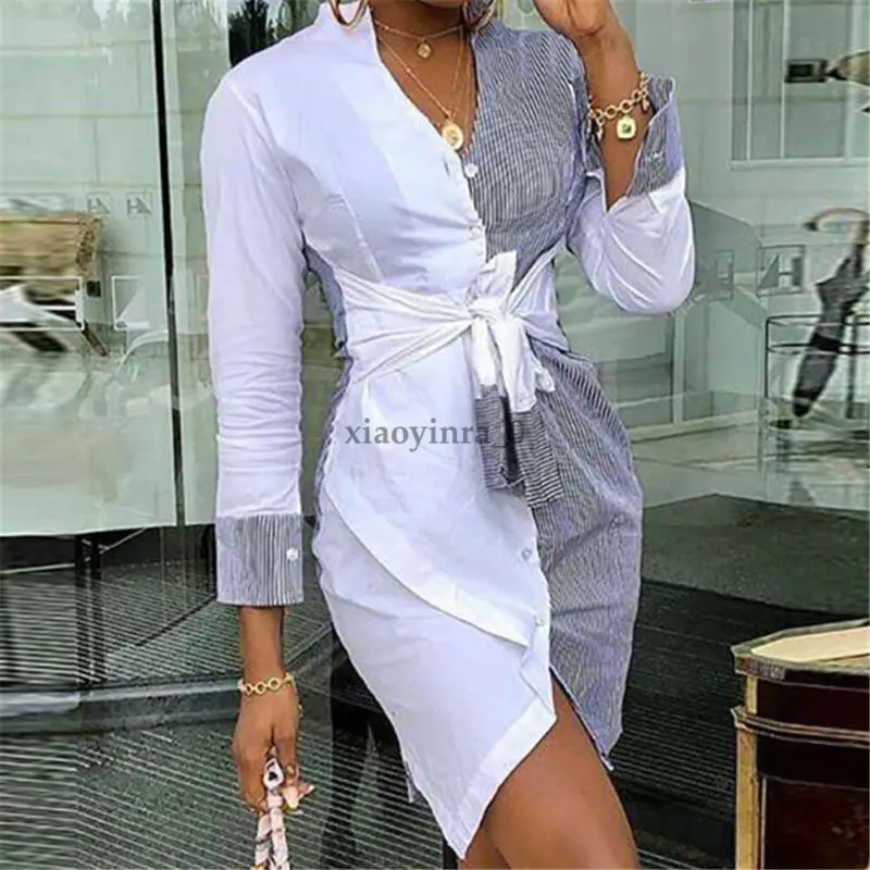 Женское платье-рубашка в полоску, стильное облегающее платье, летняя Домашняя одежда 2020, лоскутное платье, модное уличное Повседневное плат...
Женское платье-рубашка в полоску, стильное облегающее платье, летняя Домашняя одежда 2020, лоскутное платье, модное уличное Повседневное плат...