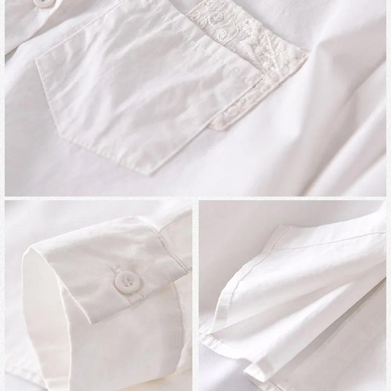 NEW Long Sleeve Shirt 100 Cotton All-match Loose Versatile Pocket White Blouse Plus Size 2021 Fashion Women Blouses Elegant Top
NEW Long Sleeve Shirt 100 Cotton All-match Loose Versatile Pocket White Blouse Plus Size 2021 Fashion Women Blouses Elegant Top