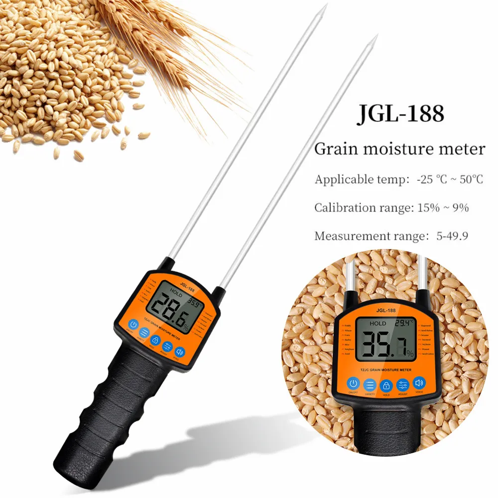 Цифровой измеритель влажности зерна JGL-188 гигрометр с измерительным щупом для
