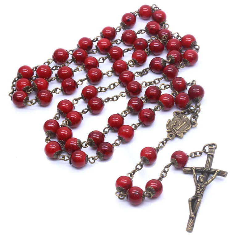 New Fashion Style Fashion Religious Jewelry Catholic Glass Beads Long Pendant Ancient Bronze Cross Rosary Necklace Accessories
New Fashion Style Fashion Religious Jewelry Catholic Glass Beads Long Pendant Ancient Bronze Cross Rosary Necklace Accessories