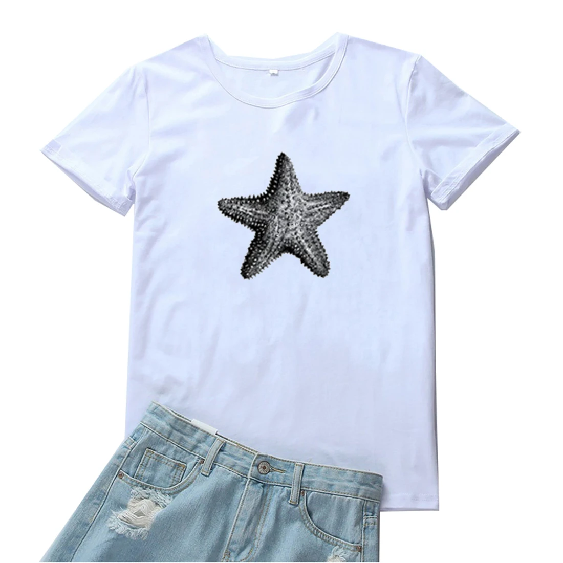 Starfish Graphic Tees Women Stereoscopic Pattern Women T Shirt Funny Marine Life T-shirt Women Kawaii Print Women Tshirt Clothes
Starfish Graphic Tees Women Stereoscopic Pattern Women T Shirt Funny Marine Life T-shirt Women Kawaii Print Women Tshirt Clothes