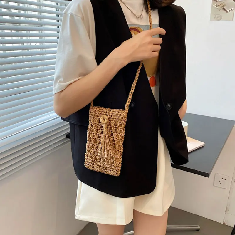 YoReAi Straw Woven Small Phone Bag Handmade Ladies Shoulder Crossbody Messenger Bags Weaving Tassel Summer Beach Female Purse
YoReAi Straw Woven Small Phone Bag Handmade Ladies Shoulder Crossbody Messenger Bags Weaving Tassel Summer Beach Female Purse