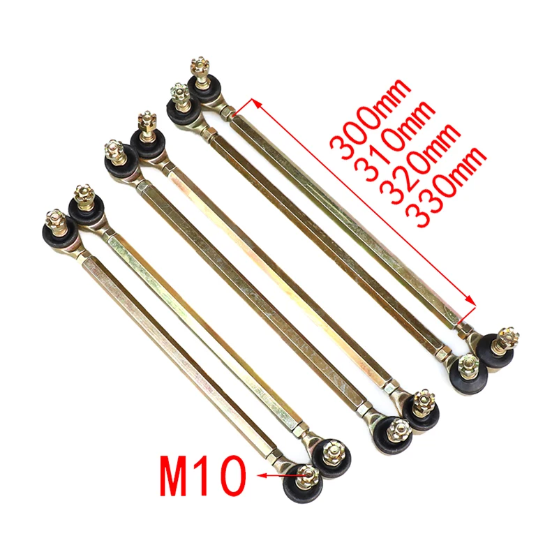 300mm-330mm M10 Steering Shaft Tie Rod with Tie Rod Ball Joint for 4 wheel kart modification ATV Quad 50cc-250cc M10
300mm-330mm M10 Steering Shaft Tie Rod with Tie Rod Ball Joint for 4 wheel kart modification ATV Quad 50cc-250cc M10