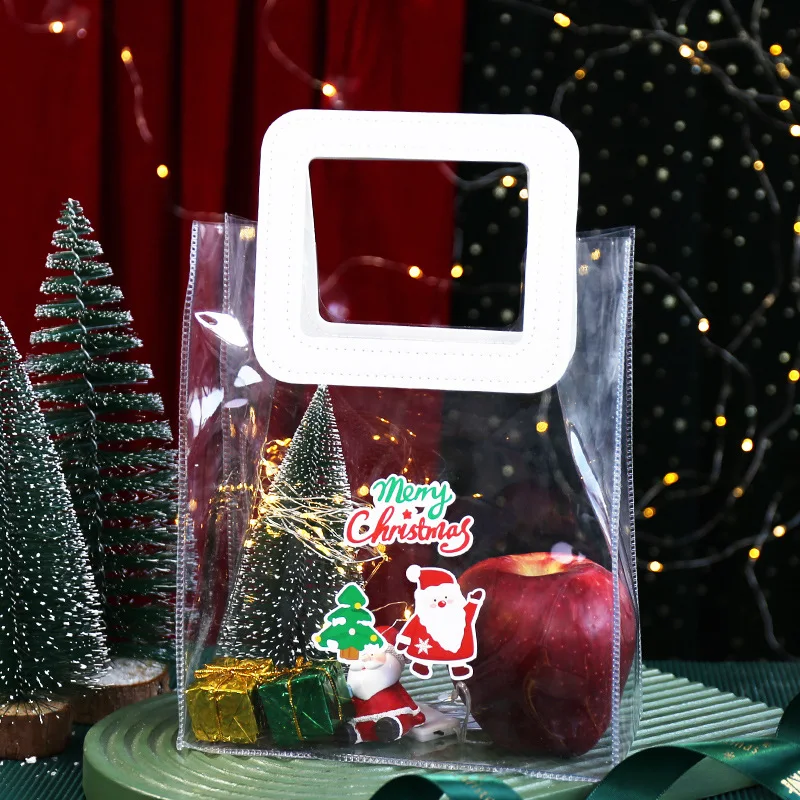 Transparent PVC Clear Red Handbag Christmas Gift Apple Ball Packaging Candy Xmas Paper Stickers Pendants For New Year Gift Bag
Transparent PVC Clear Red Handbag Christmas Gift Apple Ball Packaging Candy Xmas Paper Stickers Pendants For New Year Gift Bag