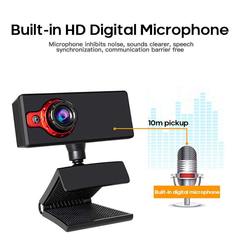 New HD 480P Webcam Mini Computer PC WebCamera With Microphone Rotatable Cameras For Live Broadcast Video Calling Conference Work
New HD 480P Webcam Mini Computer PC WebCamera With Microphone Rotatable Cameras For Live Broadcast Video Calling Conference Work
