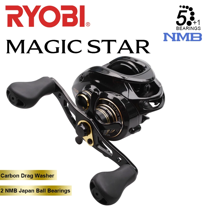 Рыболовная катушка RYOBI MAGIC STAR для заброса приманки 5 + 1 шарикоподшипник передача 7