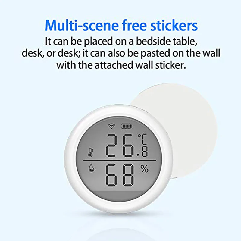 WiFi Smart Thermometer Hygrometer Wireless Temperature & Humidity Sensor Work with Tuya Alexa Google Assistant for Home
WiFi Smart Thermometer Hygrometer Wireless Temperature & Humidity Sensor Work with Tuya Alexa Google Assistant for Home