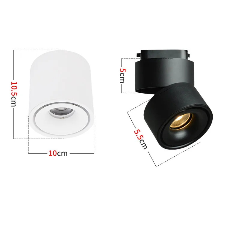 Dimmable COB Ceiling Lights 10w 15W AC85-265V Surface Mounted LED Downlight 360Degree Rotation 90 Degrees Vertical Track Light
Dimmable COB Ceiling Lights 10w 15W AC85-265V Surface Mounted LED Downlight 360Degree Rotation 90 Degrees Vertical Track Light