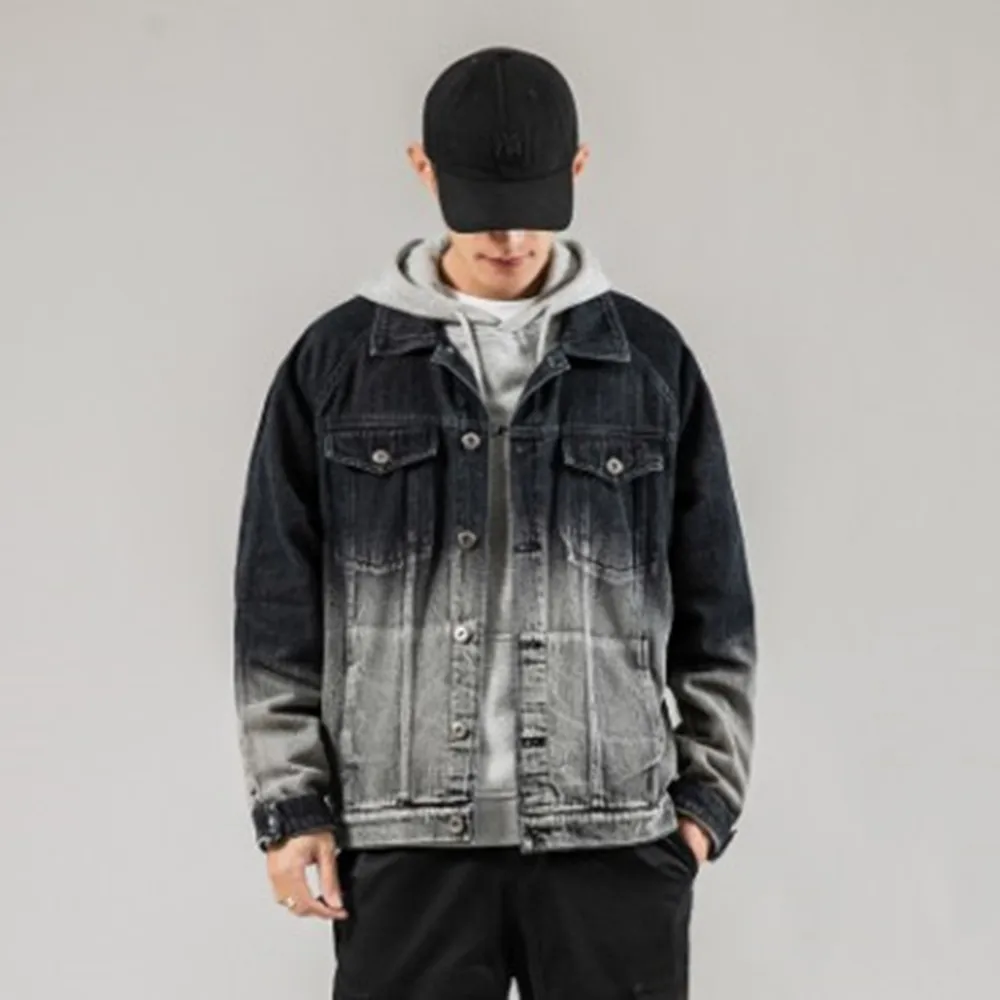Spring autumn Fashion Denim jacket loose coat Personality gradient color Sportswear joker tide style tops Hip-Hop streetwear
Spring autumn Fashion Denim jacket loose coat Personality gradient color Sportswear joker tide style tops Hip-Hop streetwear