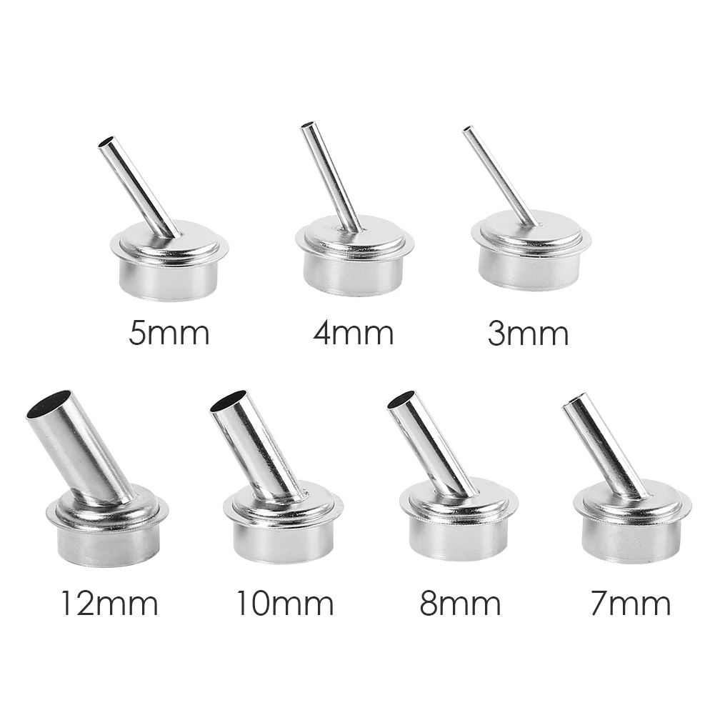 7pcs Curved Heat Nozzle Air Gun Nozzles Tips 3/4/5/7/8/10/12mm Hot Strong Toughness Metal Portable Supplies for 861DW
7pcs Curved Heat Nozzle Air Gun Nozzles Tips 3/4/5/7/8/10/12mm Hot Strong Toughness Metal Portable Supplies for 861DW