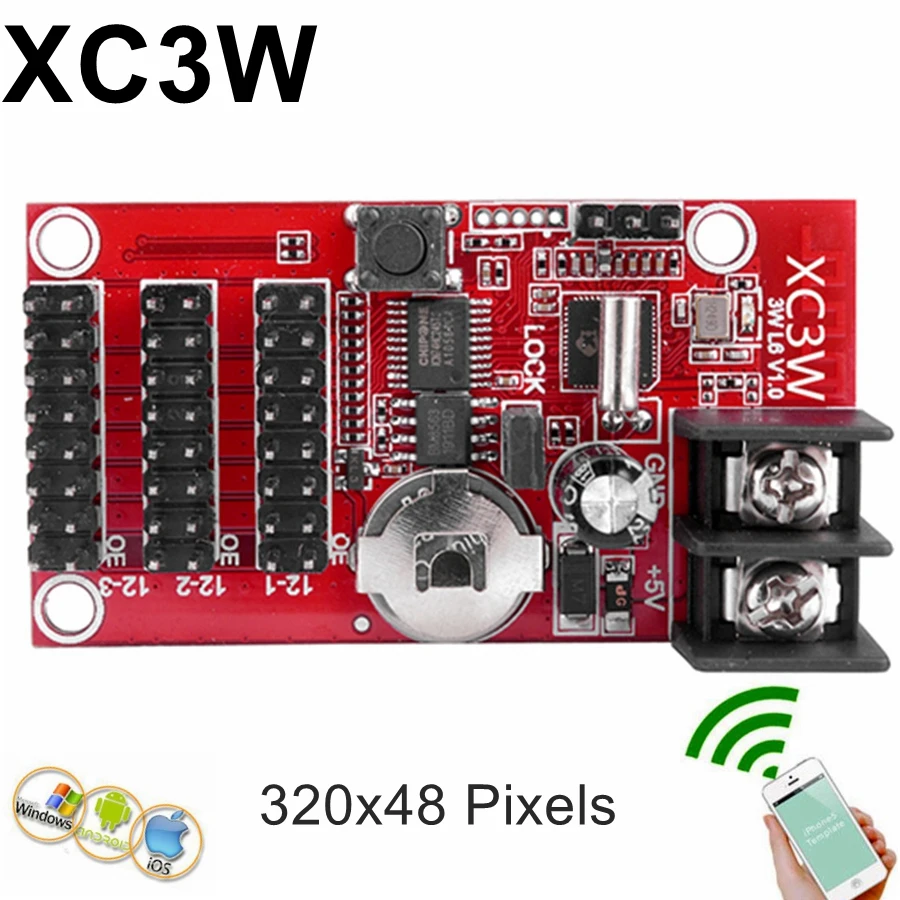 

Kaler XC3W Wifi LED Control Card 320X48 Pixels P10 Display Module Asyn Wireless Controller Support PC Phone Sending Message