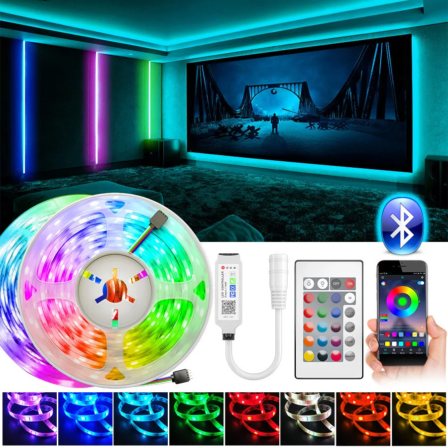 Bluetooth Led Strip Light 2-30M RGB SMD5050 2835 Led Lights Tape Flexible Non waterproof 12V LED Strip Ribbon for Home Christmas
Bluetooth Led Strip Light 2-30M RGB SMD5050 2835 Led Lights Tape Flexible Non waterproof 12V LED Strip Ribbon for Home Christmas