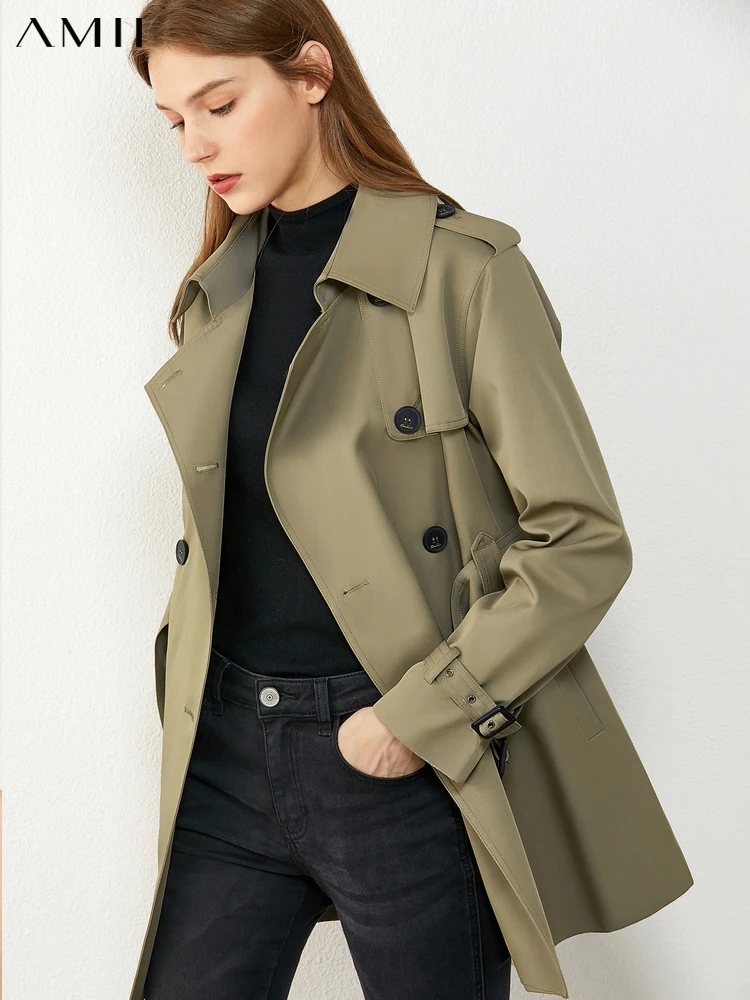 AMII Minimalism Autumn Causal Fashion Women Windbreaker Solid Lapel Double Breasted Belt Causal Female Overcoat Tops 12070417 
AMII Minimalism Autumn Causal Fashion Women Windbreaker Solid Lapel Double Breasted Belt Causal Female Overcoat Tops 12070417