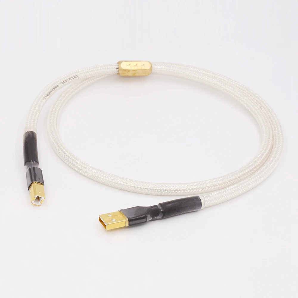 QED посеребренный Hi Fi usb кабель высококачественный 6N OCC Type A B DAC для передачи