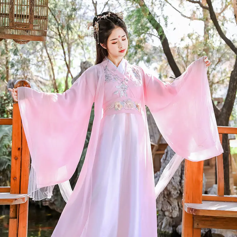 Women Hanfu Chinese Traditional Folk Costume 2021 Girl Han Dynasty Dance Wear Fairy Cosplay Clothes Dress
Women Hanfu Chinese Traditional Folk Costume 2021 Girl Han Dynasty Dance Wear Fairy Cosplay Clothes Dress
