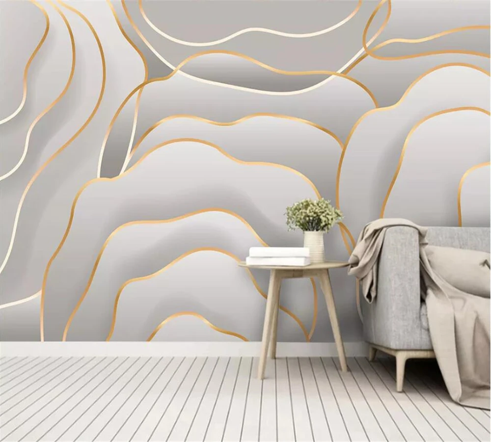 beibehang Custom 3D wallpaper fashion rose simple art 3D embossed gold line modern Nordic background wall decorative painting
beibehang Custom 3D wallpaper fashion rose simple art 3D embossed gold line modern Nordic background wall decorative painting