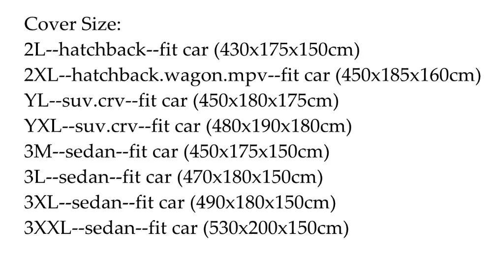 8 Universal Size Car Covers For SUV Hatchback Sedan Cars Outdoor Auto Cover Accessories Protect from Sun Rain Snow and Dust etc
8 Universal Size Car Covers For SUV Hatchback Sedan Cars Outdoor Auto Cover Accessories Protect from Sun Rain Snow and Dust etc