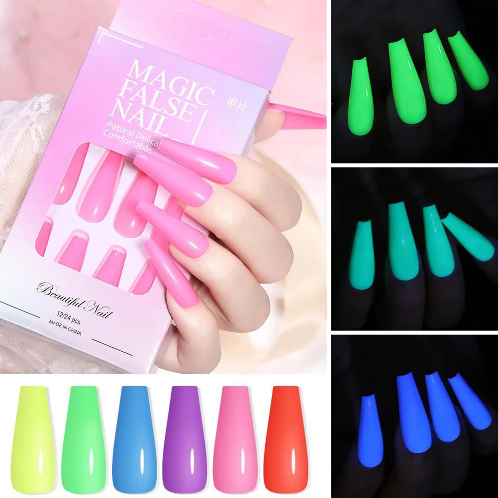 Long Coffin Nails Tips Full Cover Solid Color Ballerina Nails Glow in the Dark for DIY Home Nail Salon
Long Coffin Nails Tips Full Cover Solid Color Ballerina Nails Glow in the Dark for DIY Home Nail Salon