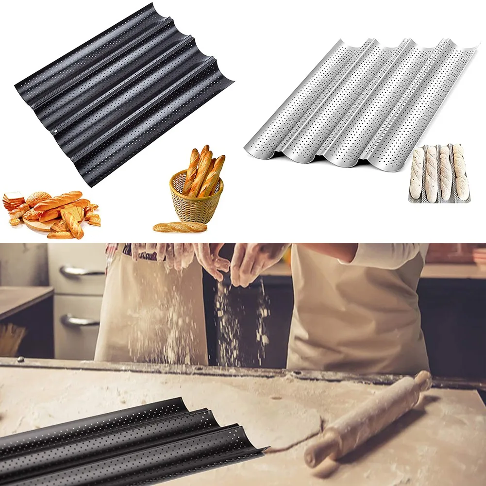 4 Groove Wave French Bread Baking Tray Baguette Mold Non-Stick 4Loaves Wave Bakeware Mould Pan DIY Bread Mold Baking And Pastry
4 Groove Wave French Bread Baking Tray Baguette Mold Non-Stick 4Loaves Wave Bakeware Mould Pan DIY Bread Mold Baking And Pastry