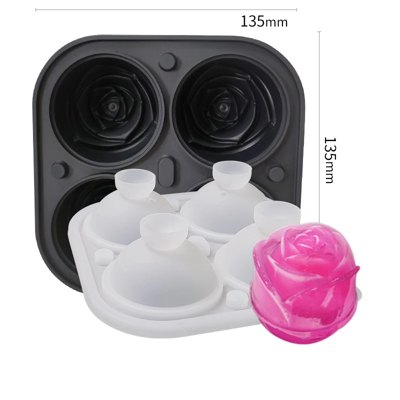 4 Grids Stereo Rose Shape Ice Cream Mold Silicone Freezer Ball Maker Bar Cocktail Whiskey Cube Form Tray
4 Grids Stereo Rose Shape Ice Cream Mold Silicone Freezer Ball Maker Bar Cocktail Whiskey Cube Form Tray