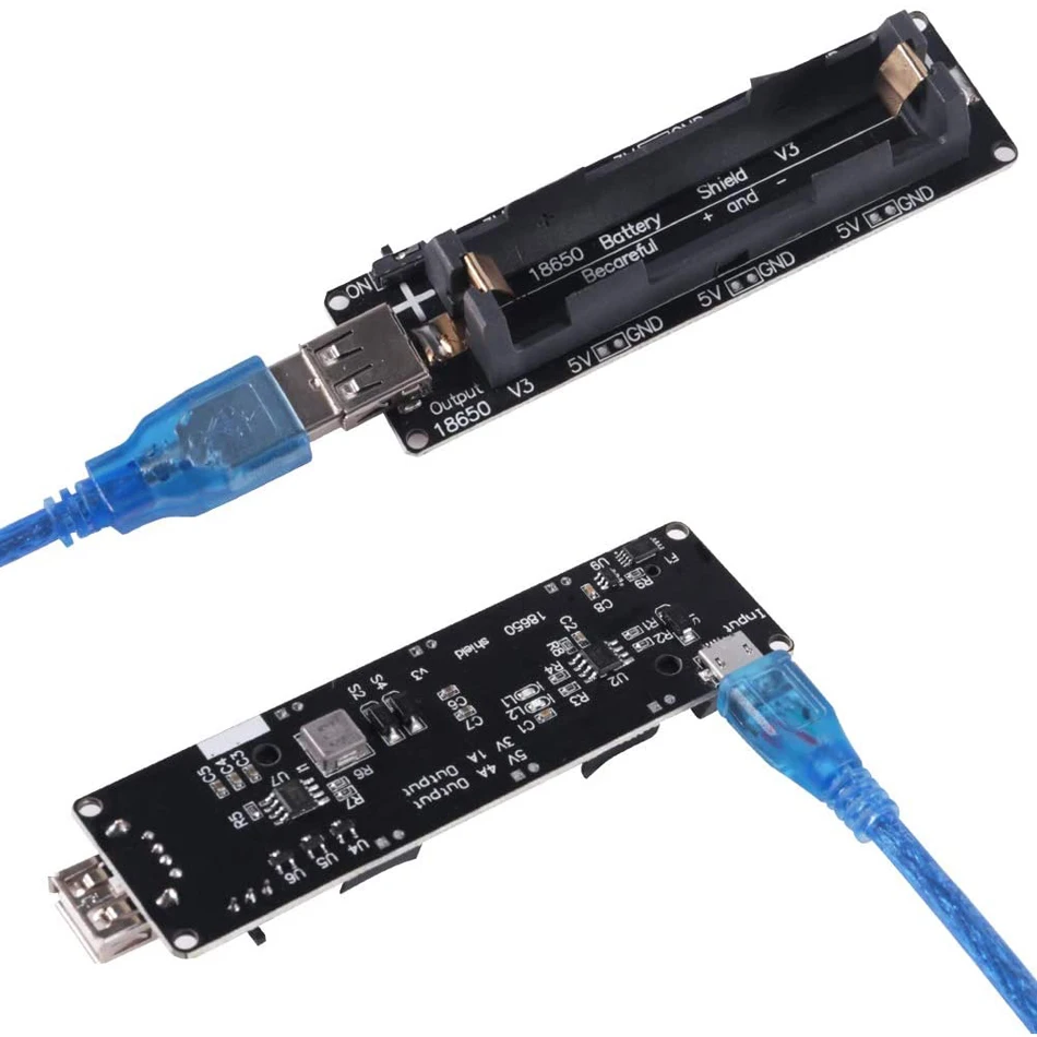 18650 Защита аккумулятора Micro USB V3 ESP32 модуль зарядки для Arduino Raspberry Pi WiFi с кабелем