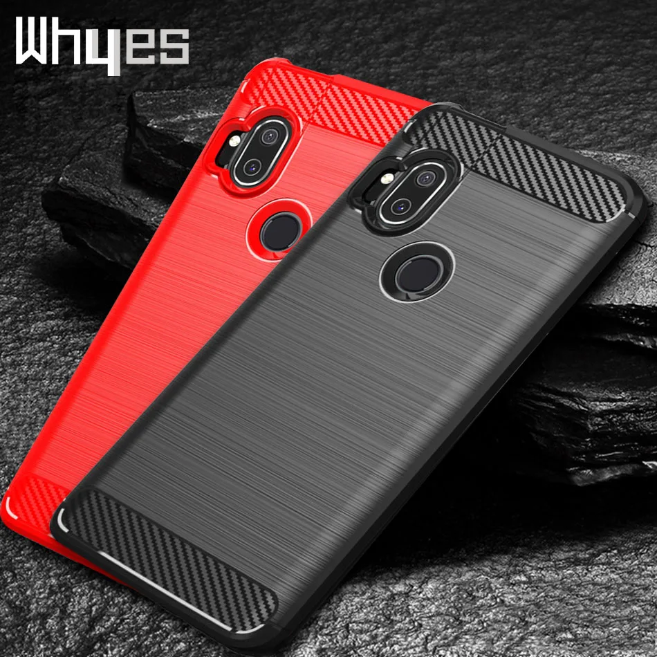 Whyes силиконовый чехол для Moto One Hyper противоударный мягкий из углеродного волокна