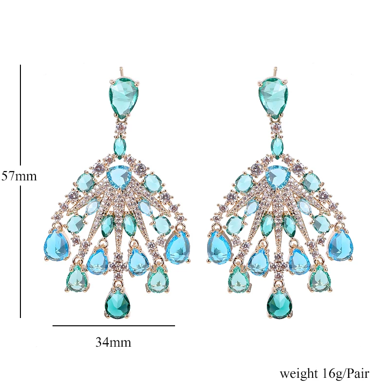 XIUMEIYIZU Fashion Peacock Shape Drop Earrings Shinning Gold Plating Pave Multicolor CZ Stone Jewelri Bride Wedding Earring
XIUMEIYIZU Fashion Peacock Shape Drop Earrings Shinning Gold Plating Pave Multicolor CZ Stone Jewelri Bride Wedding Earring