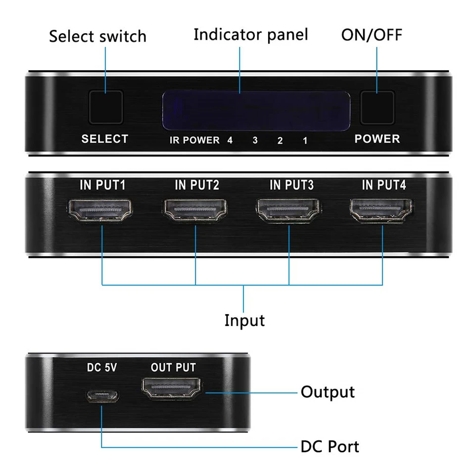 2022 Лучший 4K HDMI переключатель 2 0 Sup порт RGB 4:4:4 HDR 60Hz дистанционного управления IR UHD 4