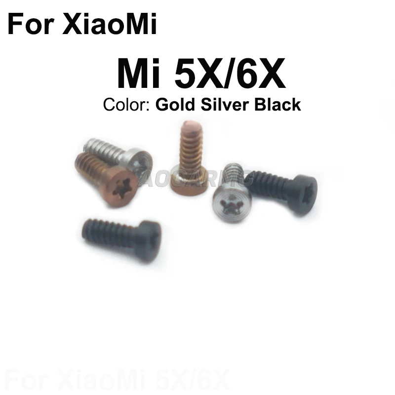 Aocarmo 10Pcs/Lot For XiaoMi 5X/6X mi5x mi6x Silver / Gold Black Bottom Dock Screws Housing Screw Replacement Part - купить по