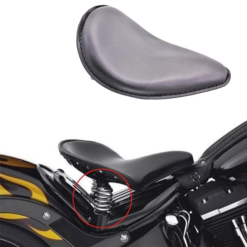 Черное Кожаное мотоциклетное сиденье для водителя Honda Sportster Bobber Chopper 883 в стиле