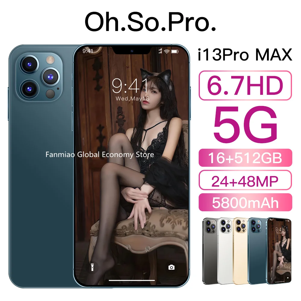 Global Version I13pro Max 16GB 512GB 5G Lite With Wifi BT GPS Deca Core Android Smartphone Telephone
Global Version I13pro Max 16GB 512GB 5G Lite With Wifi BT GPS Deca Core Android Smartphone Telephone