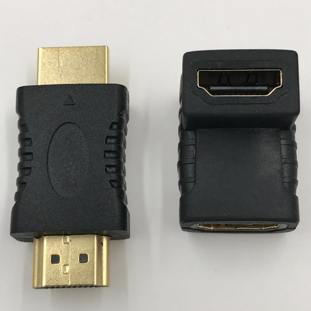 HDTV штекер-угол женские адаптеры позолоченный HDMI-совместимый 1 4 Соединительный