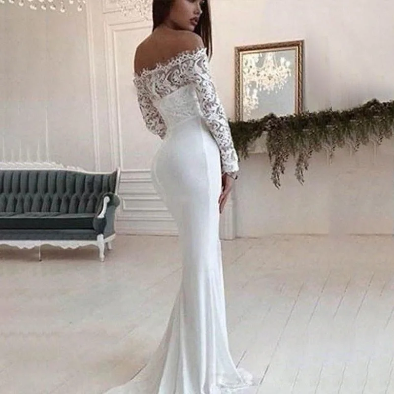 Fashion female French wedding dress sexy elegant lace evening dresses long 
Fashion female French wedding dress sexy elegant lace evening dresses long