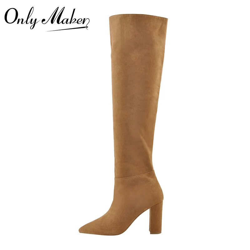 Onlymaker Women's Pointed Toe Over The Knee Boots Brown Faux Suede Chunky High Heels Long Boot Concise For Spring Autumn
Onlymaker Women's Pointed Toe Over The Knee Boots Brown Faux Suede Chunky High Heels Long Boot Concise For Spring Autumn