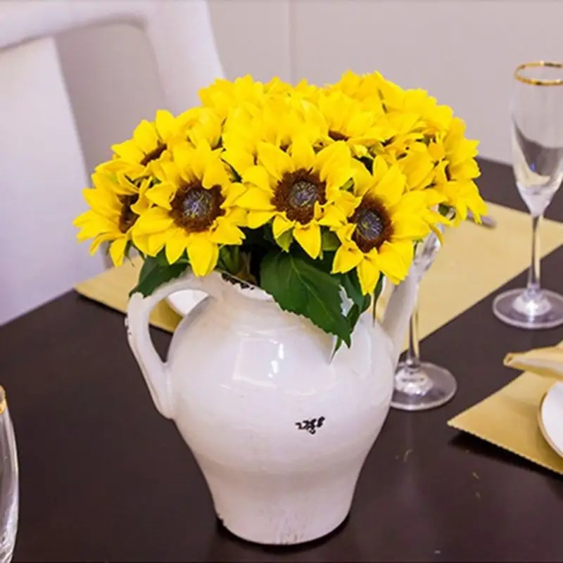 G2AA 4 Bunches 24 Heads Artificial Sunflowers Simulation Leaf Faux Bouquet Home Decor
G2AA 4 Bunches 24 Heads Artificial Sunflowers Simulation Leaf Faux Bouquet Home Decor