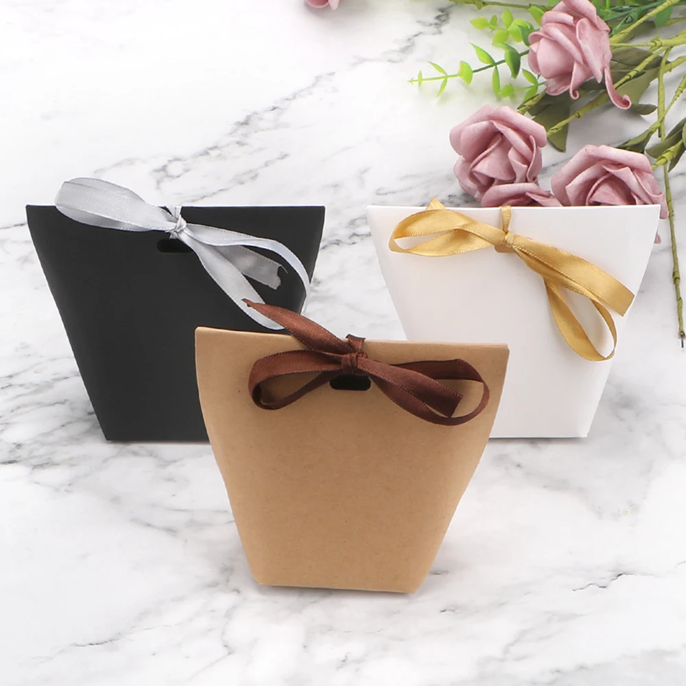 Белая черная сумка для конфет 50 шт. |