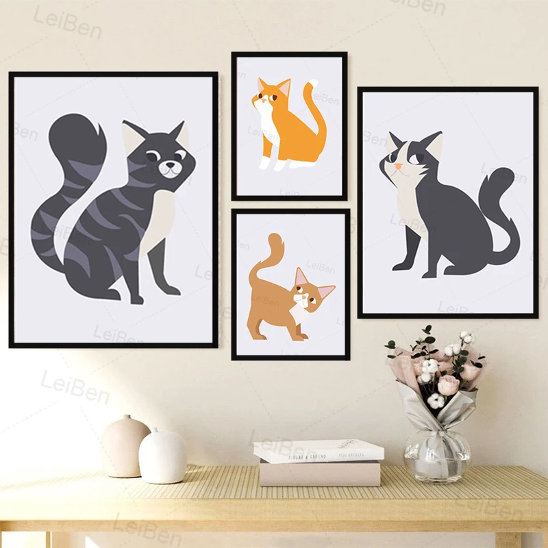 Modern Cartoon Animal Canvas Painting Cute Kitten Wall Art Poster Children's Room Kindergarten Decor Murals and Prints Frameless
Modern Cartoon Animal Canvas Painting Cute Kitten Wall Art Poster Children's Room Kindergarten Decor Murals and Prints Frameless