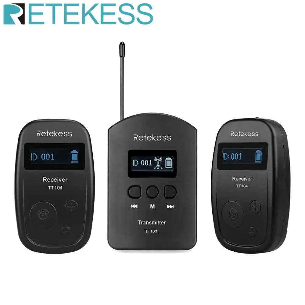 

Retekess TT103&TT104 UHF Professional Wireless Tour Guide System for Church Listening Teaching Visit Conference Interpretation