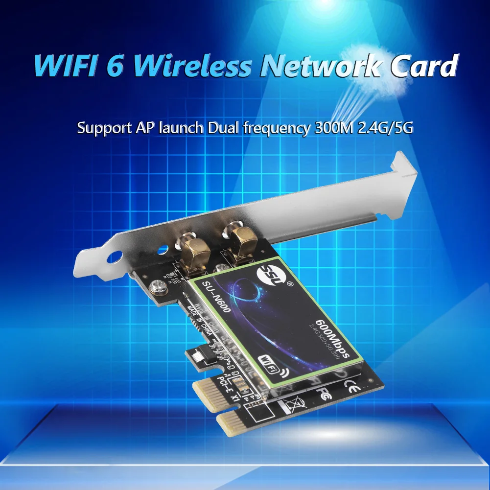 Двухдиапазонный PCI-E 1X Wi-Fi 6 адаптер мини-карта Беспроводная сетевая карта Ethernet беспроводной адаптер для рабочего стола
Двухдиапазонный PCI-E 1X Wi-Fi 6 адаптер мини-карта Беспроводная сетевая карта Ethernet беспроводной адаптер для рабочего стола
