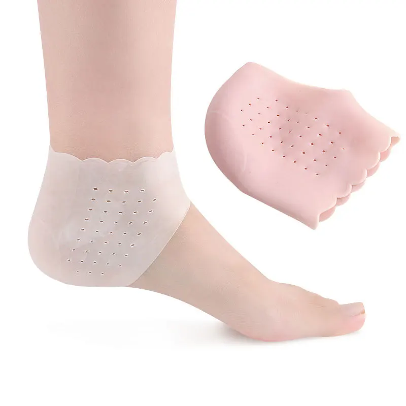 

Силиконовые носки для ухода за ногами, Увлажняющие гелевые тонкие носки на пятке с отверстием, потрескавшийся орнамент для стопы, кружевной...