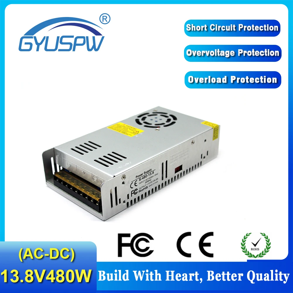 Одиночный выходной источник питания 13 8 V 34.8A 480W Переключатель Драйвер светильник